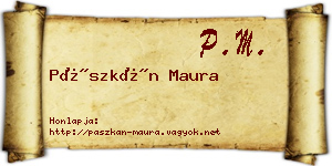 Pászkán Maura névjegykártya